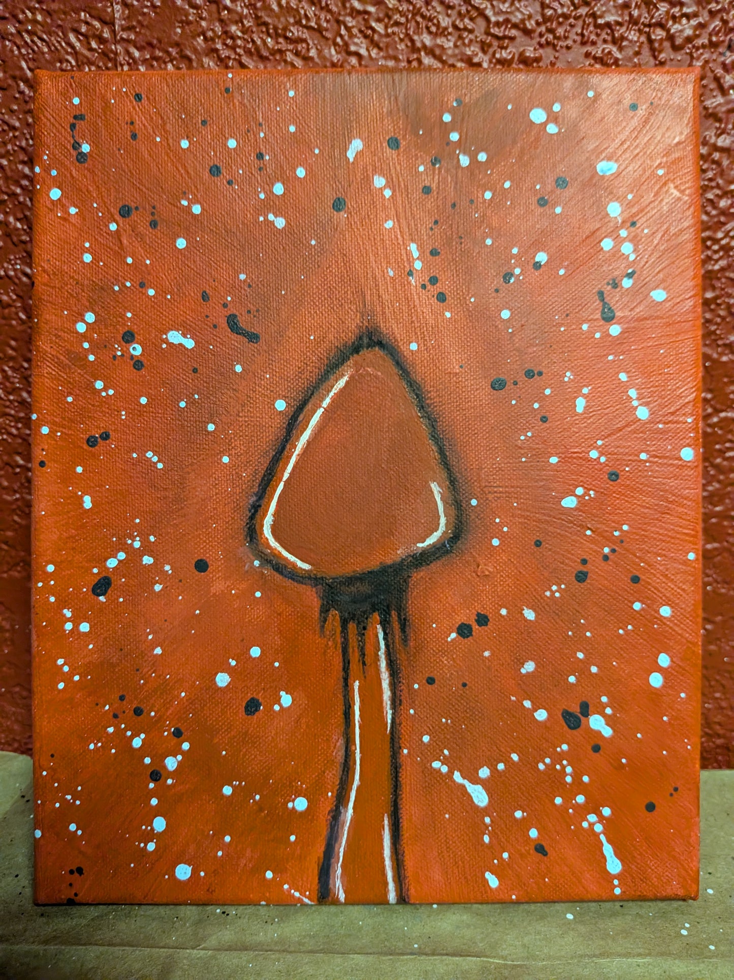 Red Mushroom Painting - Acrylic on Canvas 8"x10"